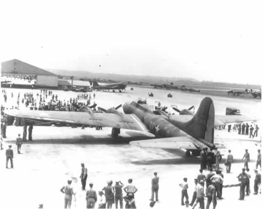 B-17 Flying Fortress "Memphis Belle" would be stored at Altus Army Air Field after this tour was completed