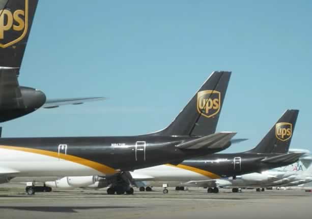 UPS cargo jets in storage at the Roswell International Air Center
