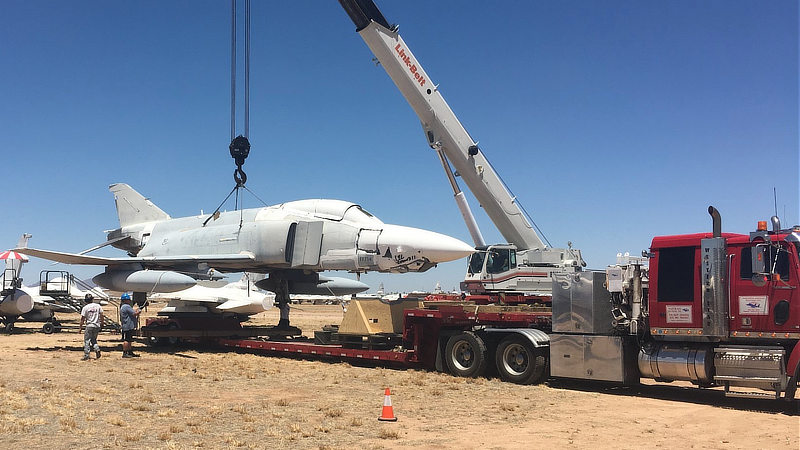 RF-4C Phantom being loaded for transport to the East Mississippi Veterans Foundation in Meridian, Mississippi, on June 6, 2022