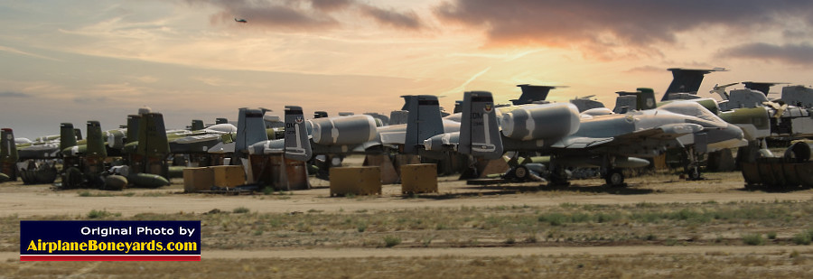 A-10 Thunderbolts parked at Davis-Monthan Air Force Base AMARG 