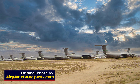 USAF C-141 Starlifters in storage at Davis-Monthan's AMARG facility
