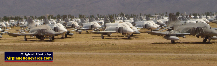 F-4 Phantom II fighters in desert storage at Tucson, Arizona, AMARG