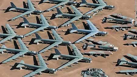 USAF Boeing B-52 Stratofortresses at Davis-Monthan AFB being reclaimed