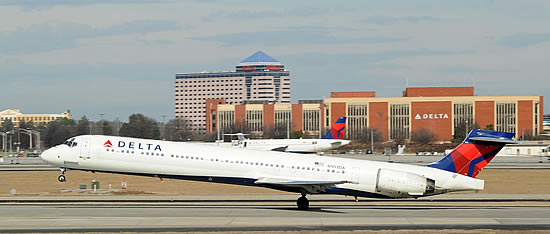 A Delta Air Lines MD-series airliner heads for retirement in June of 2020