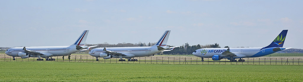 Airliner storage at the Chateauroux Airport in 2021