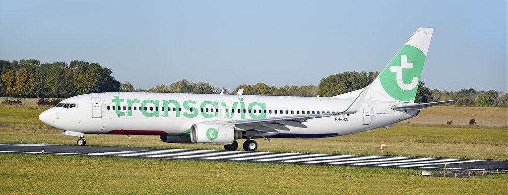 Transavia Boeing 737-800 at the Chateauroux Airport in 2021