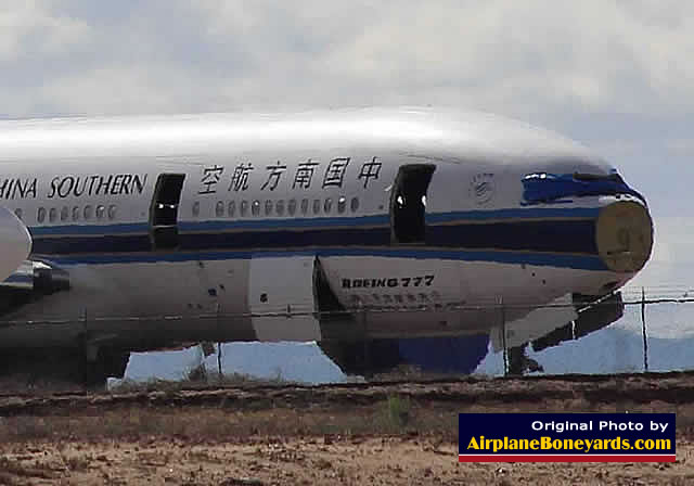 China Southern Airlines Boeing 777 being scrapped at the Phoenix Goodyear Airport