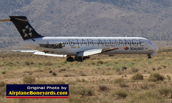 Star Alliance jetliner in storage at the Kingman Airport in May 2013