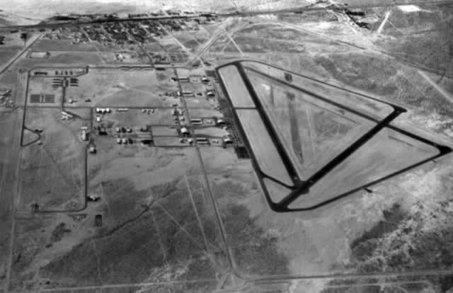 Aerial view of the Mojave air field in 1943