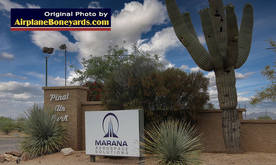 Entrance area to the Pinal Airpark in Arizona