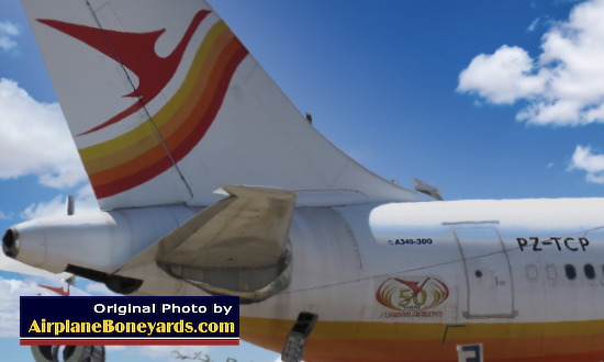 Surinam Airways Airbus A340-300, registration PZ-TCP, at the Pinal Airpark in Arizona