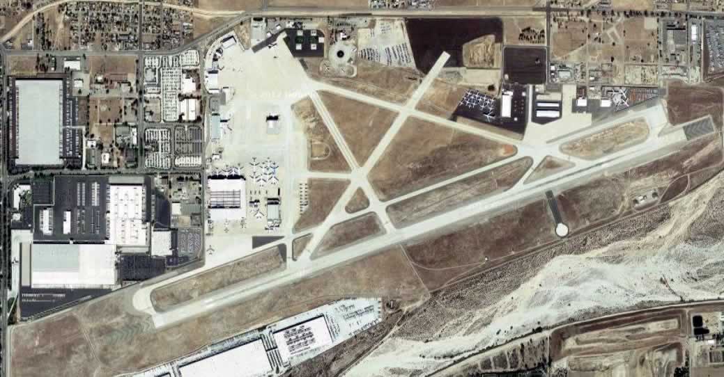 Aerial view of San Bernardino International Airport in California