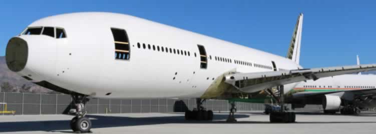 Unical airliner disassembly at the San Bernardino International Airport