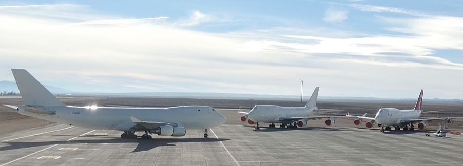 Boeing 747s in storage at the TARMAC Aerosave facility at the Teruel Airport
