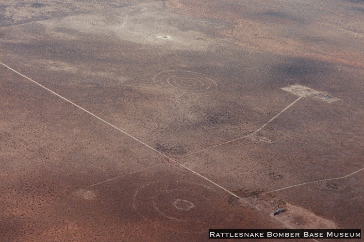 Both targets north of Pyote, as seen in this aerial photo from 1980s or 90s