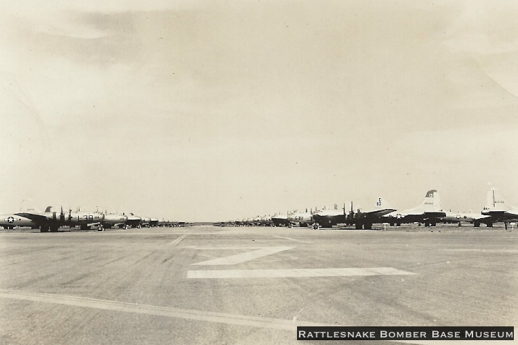 B-29 Superfortresses parked on apron at Pyote